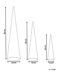 Weihnachtsdekoration 3er Set LED VEJLESO 40/60/80 cm Weihnachtsbaum Schwarz_1015594