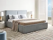Ottoman Bed MOISSAC Chenille Light Blue 160 x 200 cm (EU King Size)_1186969