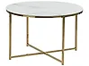 Couchtisch QUINCY Sicherheitsglas Marmor Optik / Gold