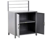 4 Piece Outdoor Kitchen Set with Sink VIGGIANO Grey Metal_981030