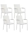 Gartenstuhl 4er Set BUSSETO Metall Weiß