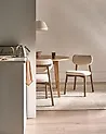 Esszimmerstuhl 2er Set MILLS Bouclé Braun / Hellbeige