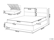 Bett mit Stauraum BATILLY Samtstoff Hellgrau 180 x 200 cm_830212