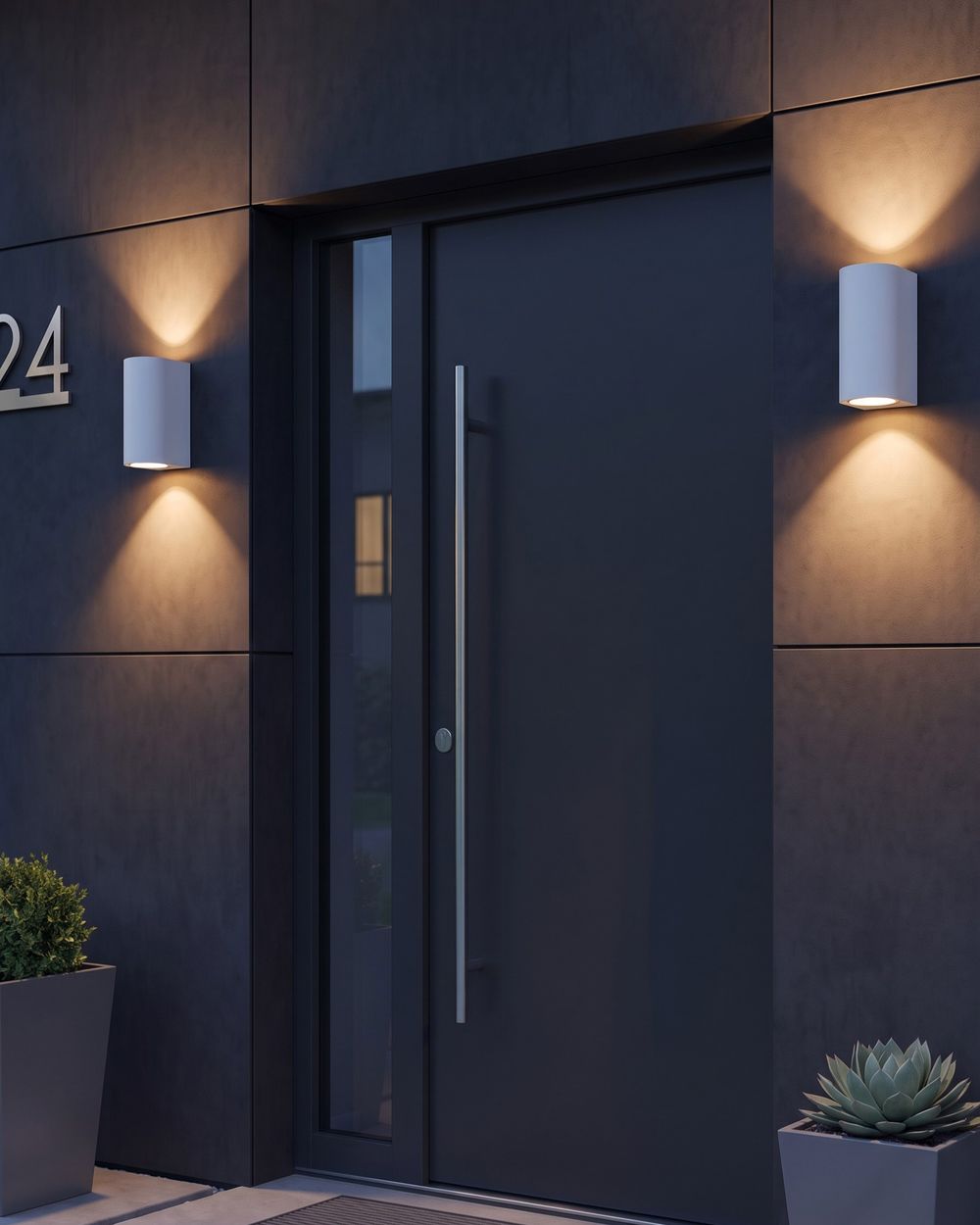 Set of 2 Outdoor LED Wall Lights LAZARO White