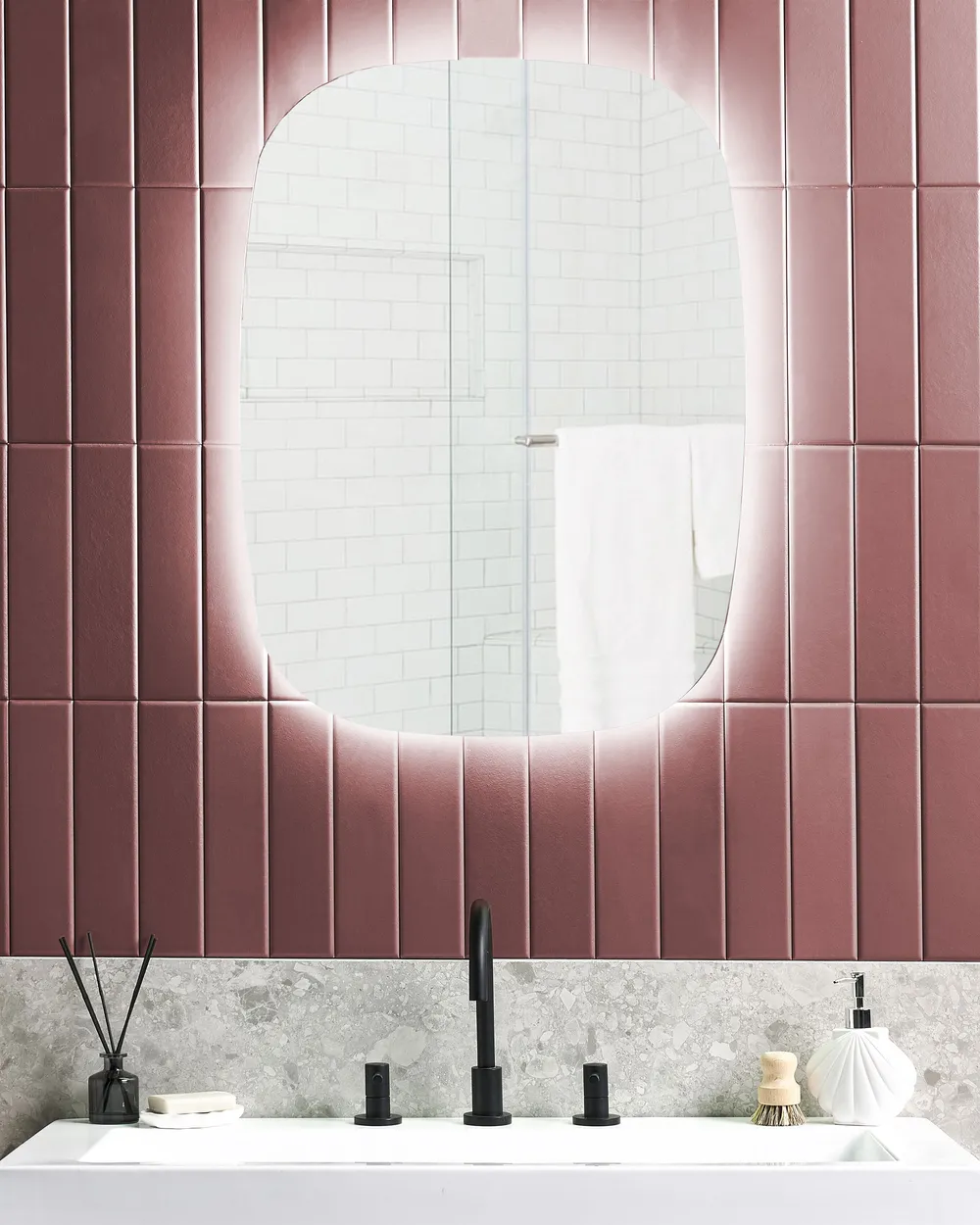 LED Bathroom Mirror BERGERAC 58 cm 78 cm Silver