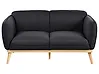 Sofa 2-Sitzer LJUNG Stoff Schwarz