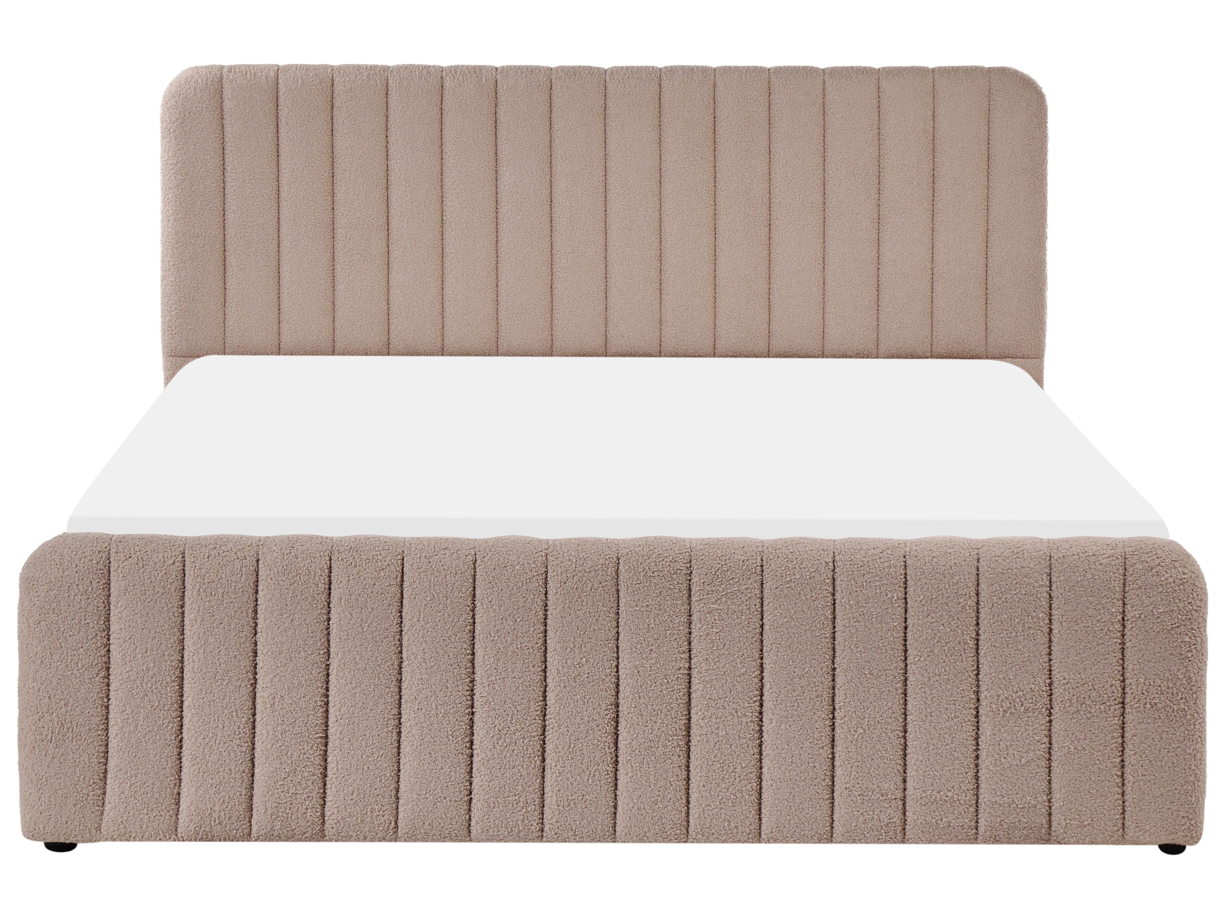 Ottoman Bed LUNAN Boucle Taupe 160 x 200 cm (EU King Size)_1048575