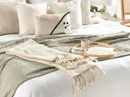 Kuscheldecke NAZILLI Baumwolle 125 x 150 cm Beige_754335