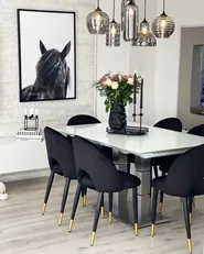 Set of 2 Dining Chairs MAGALIA Velvet Black_846314