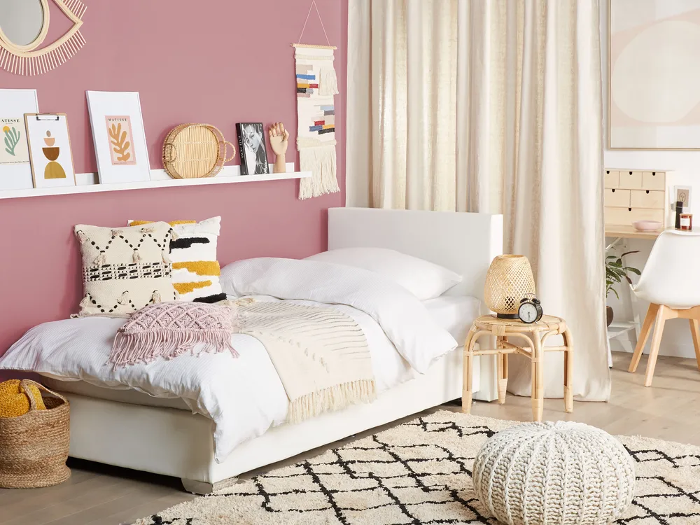 Divan Bed Faux Leather PRESIDENT 90 x 200 cm (EU Single) White