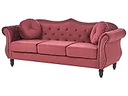 Sofa 3 Seater SKIEN Velvet Dark Red_1170543