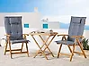 Bistro Set with Cushions Folding JAVA Acacia Wood Blue