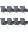 Set of 8 Chairs BACOLI Fabric Dark Grey