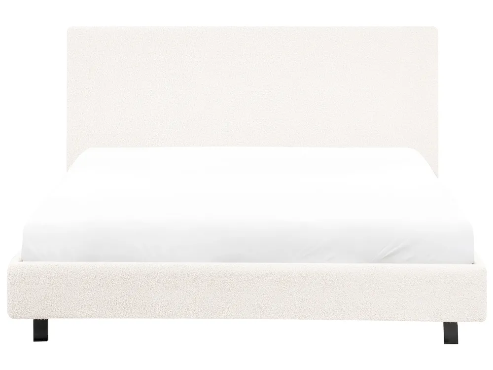 Bed Bouclé ALBI 140 x 200 cm Gebroken wit_981890