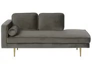 Linksseitige Chaiselongue MIRAMAS Samtstoff Taupe_739190