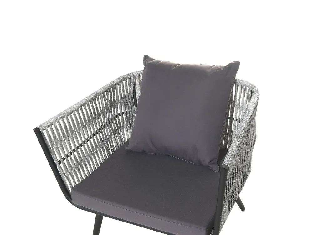 Lounge Set mit Tisch 4-Sitzer RAGUSA Polyrattan Grau_718430