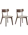 Set van 2 eetkamerstoelen HOLLY Hout Bruin/beige