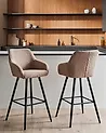 Set mit 2 Barstühlen CASMALIA Bouclé Taupe