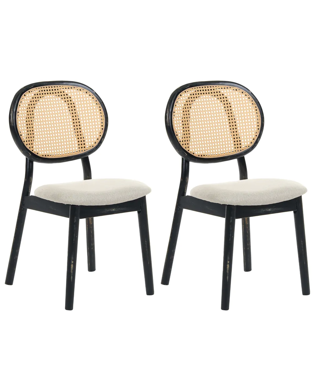 Set mit 2 Stühlen GAVIOTA Holz Schwarz / Beige