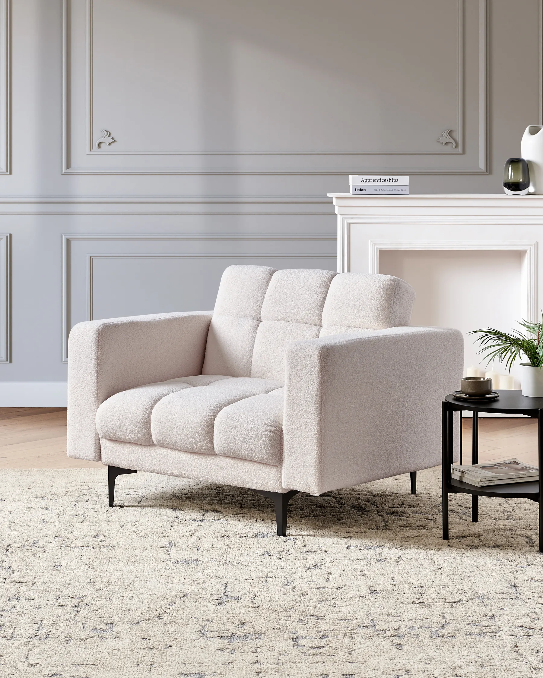 Armchair ALNES Boucle White_953573