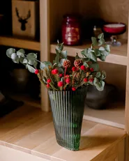 Blumenvase MARPISSA 26 cm Glas Dunkelgrün_1048113