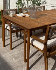 Garden Dining Set 6 Seater JACO/SUMIRAGO Acacia Wood Light Brown_1161556
