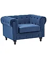 Sessel CHESTERFIELD Samtstoff Marineblau