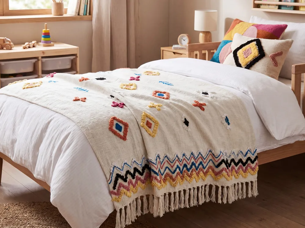 Kuscheldecke MORENA Baumwolle 130 x 180 cm Bunt
