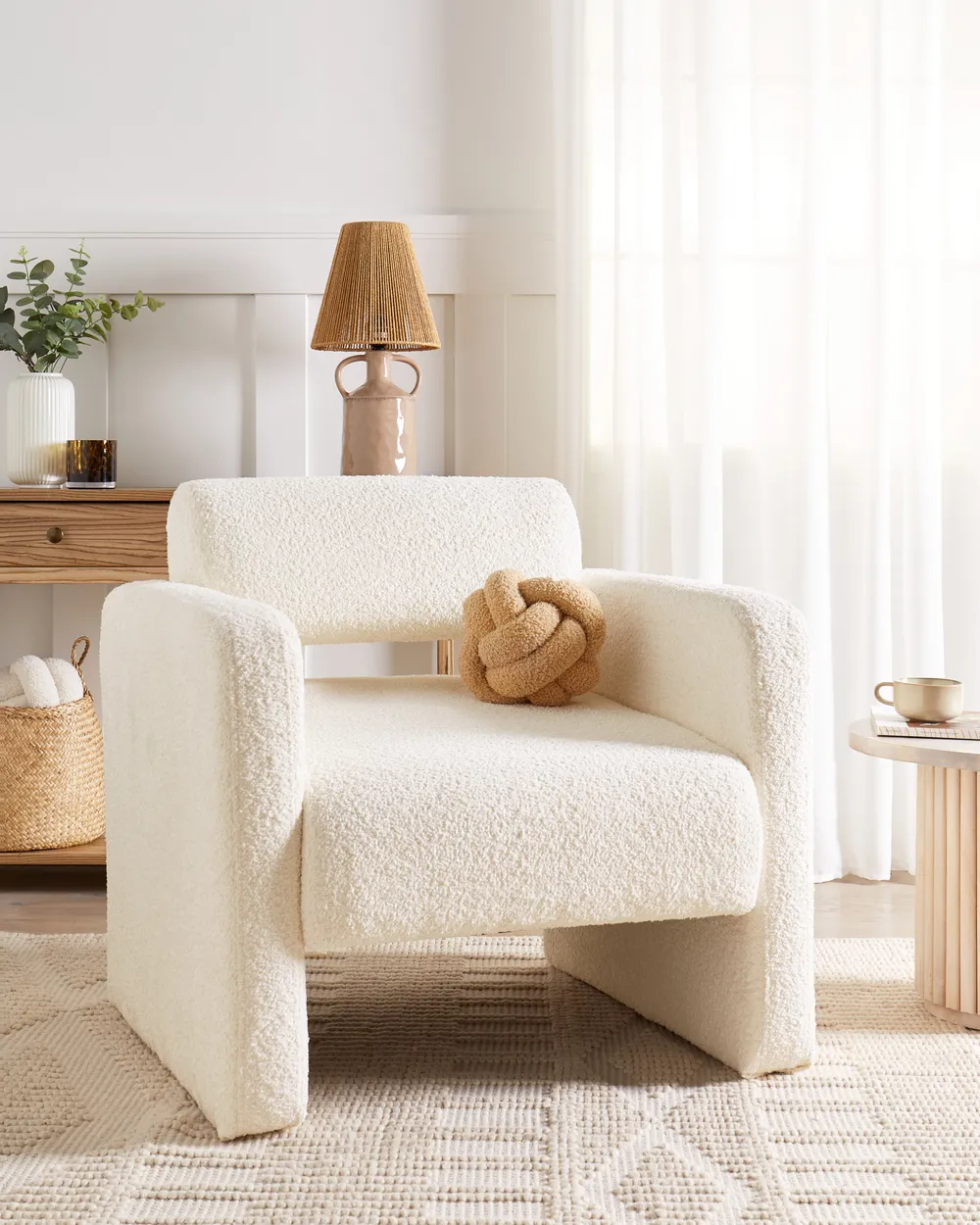 Sessel HALLSBERG Bouclé Cremeweiß_939052