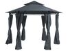 Pavillon PORTEL 350 cm 350 cm Metall Graphitgrau