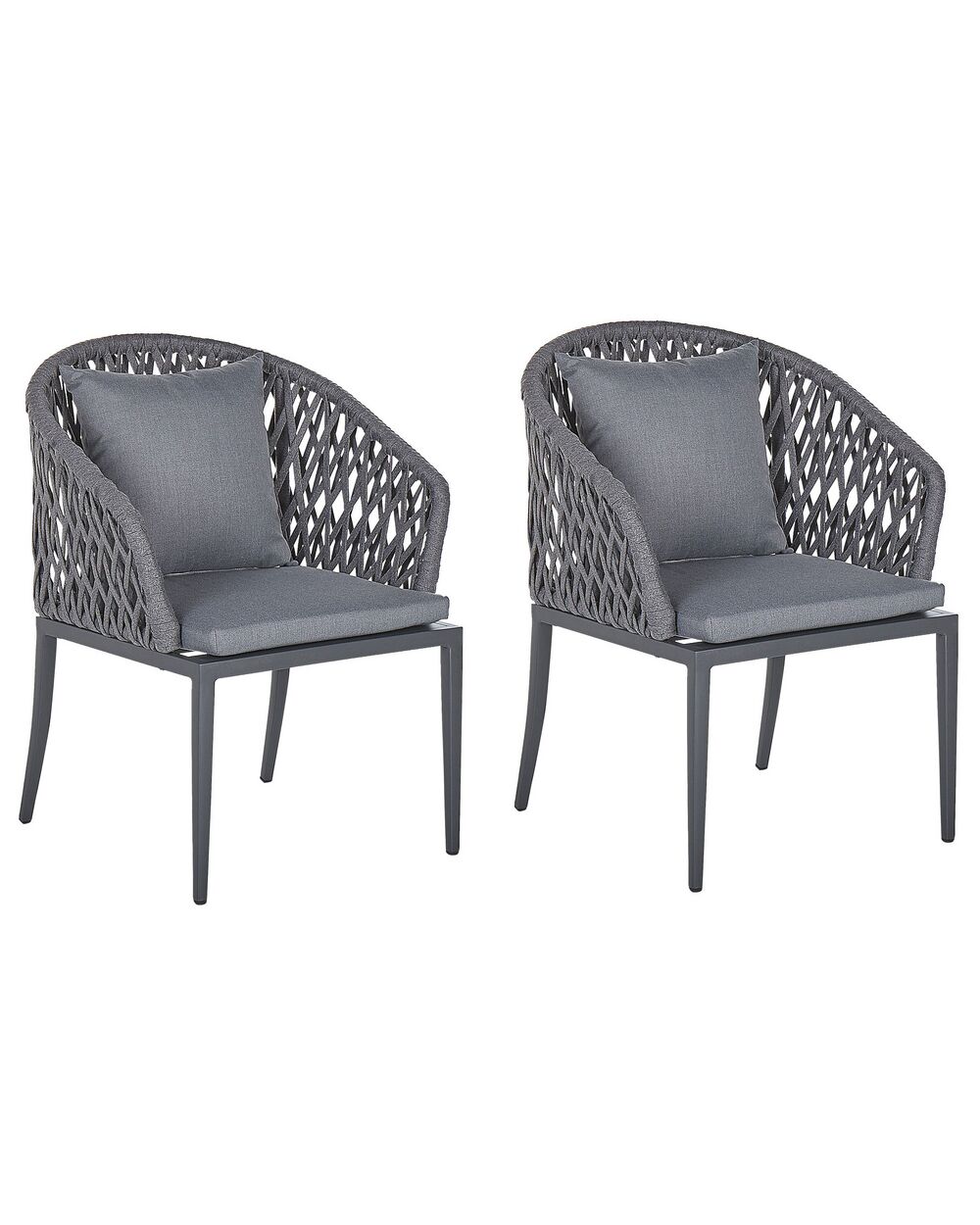 Set van 2 stoelen met zitkussen LIPARI Metaal Grijs