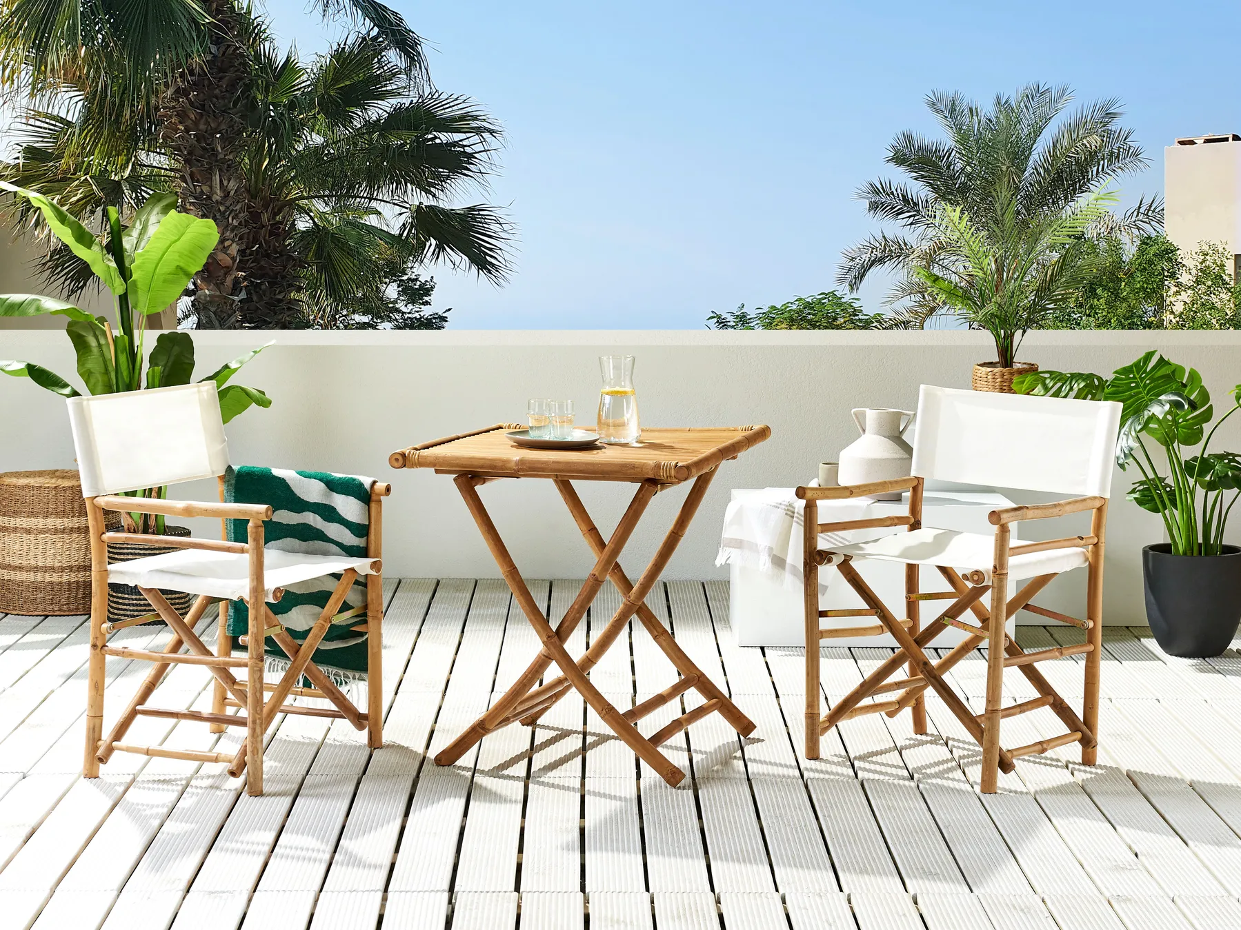 Outdoor Bistrotisch MOLISE 70 cm 70 cm Bambus Braun_809516