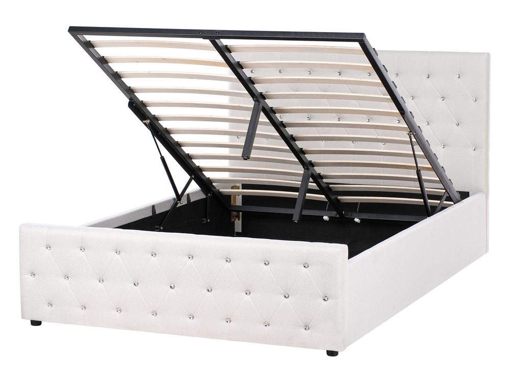 Ottoman Bed AMIENS Fabric Beige 140 x 200 cm (EU Double)