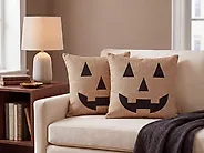 Dekokissen SEBES 45 x 45 cm Samtstoff Beige Abstraktes Muster_1183093