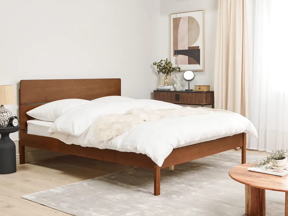 Bett mit Lattenrost Holz BOISSET 160 x 200 cm Dunkelbraun