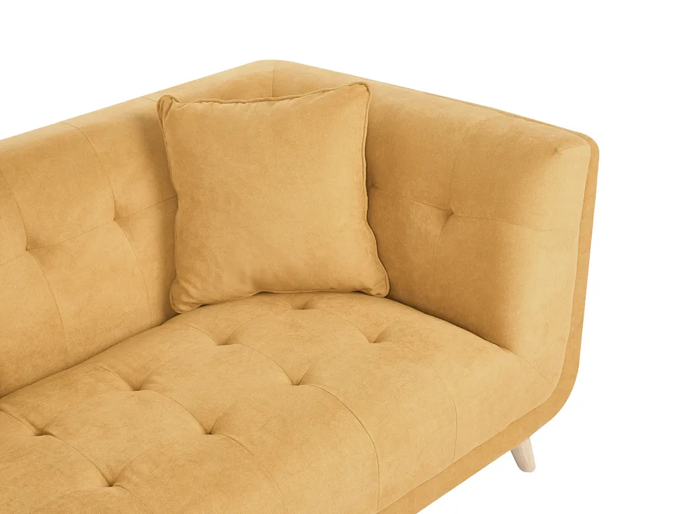 Sofa 2-Sitzer HABO mit Ottomane Stoff Senfgelb_1077366