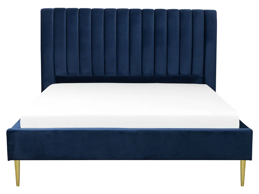 Bed Velvet MARVILLE 160 x 200 cm (EU King Size) Navy Blue_792242