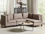Canapé d'angle modulable 4 places UNSTAD Tissu Marron Côté gauche_924881