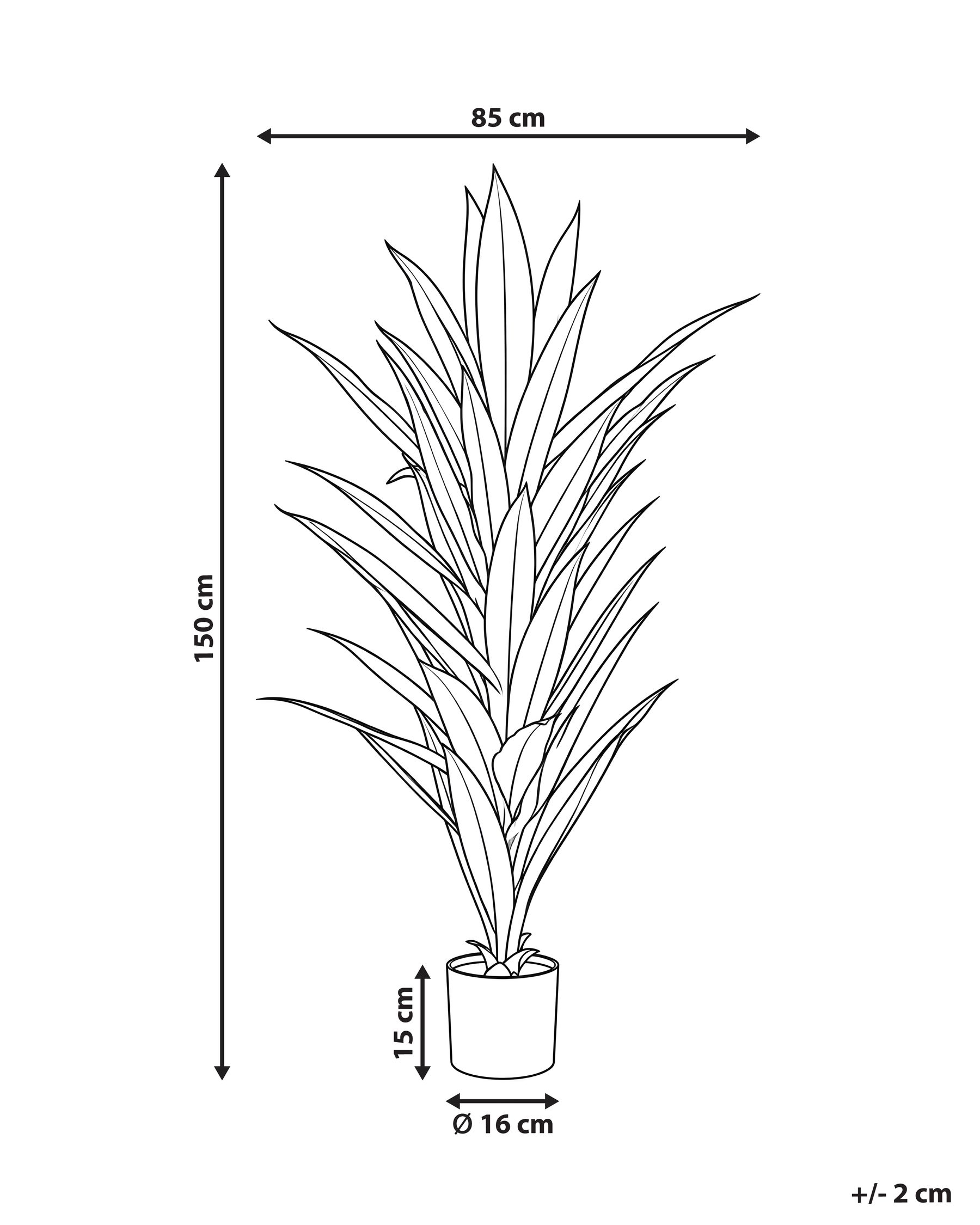 Kunstpflanze DRACAENA TREE 150 cm Grün_1103911