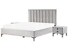 Schlafzimmer Set SEZANNE Samtstoff Hellgrau 180 x 200 cm