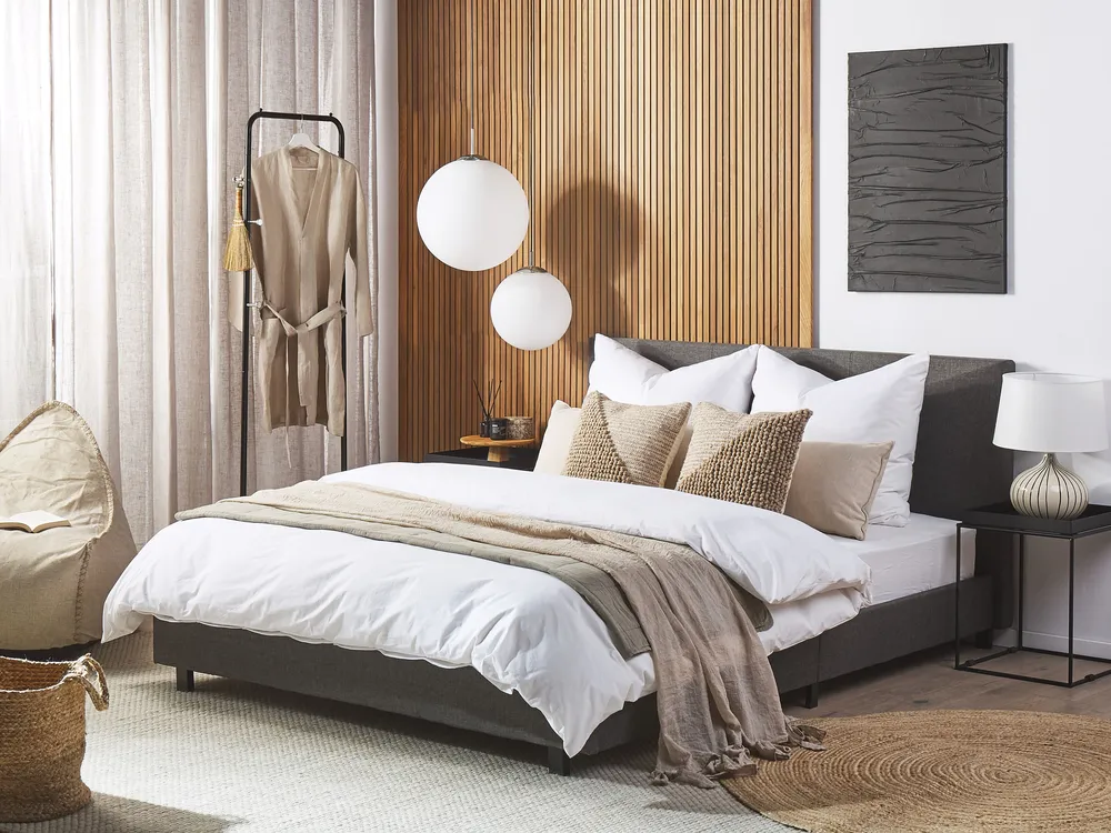 Wasserbett Stoff ALBI 180 x 200 cm Grau