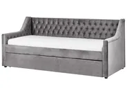 Ausziehbett Samtstoff MONTARGIS 90 x 200 cm Hellgrau_798326