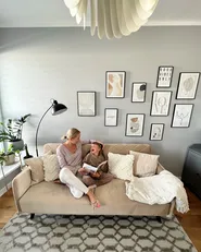 Schlafsofa 3-Sitzer SENJA Samtstoff Beige_861753