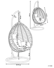 Hängesessel mit Gestell TOLLO Polyrattan Grau_763804