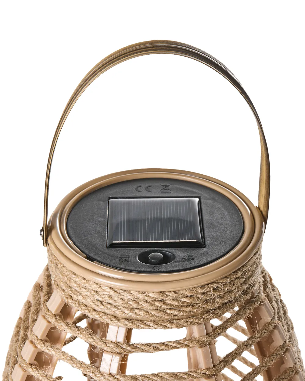 Solarbetriebene Laternen 2er-Set SHANGANI 40 cm Naturfarben_1042037