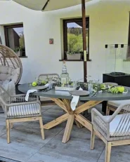 Gartenmöbel Set 4-Sitzer ORISTANO inkl. Kissen Beton Beige_994173