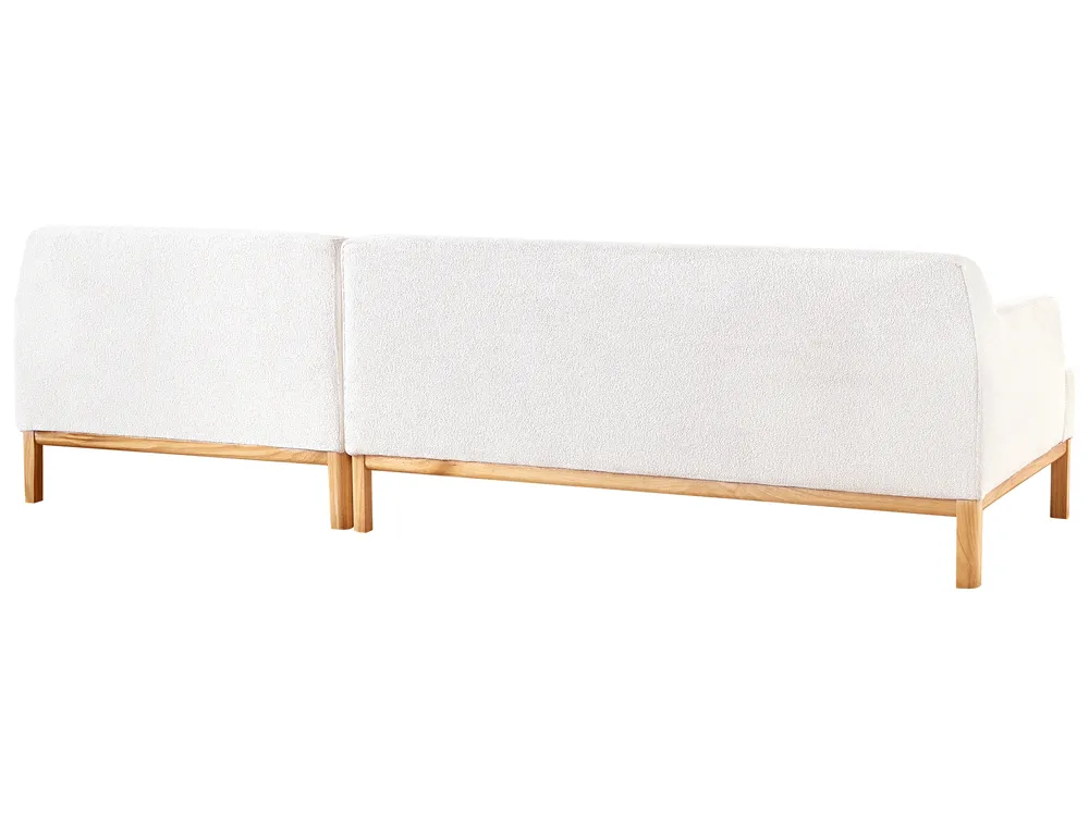 Corner Sofa 3 Seater SOSJO Boucle Off-White Left Hand_941248