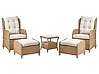 Lounge Set mit Tisch und Ottomane 2-Sitzer PONZA Polyrattan Braun