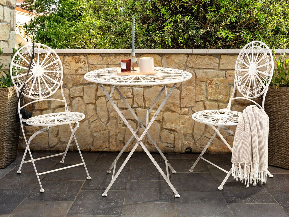 Bistro Set klappbar SCAFA Metall Weiß
