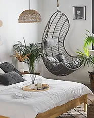 Hängesessel PINETO Polyrattan Grau_1177395